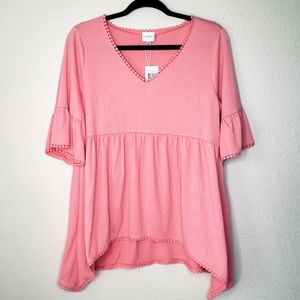 NWT !! Cupio Babydoll Swing Blouse size Large